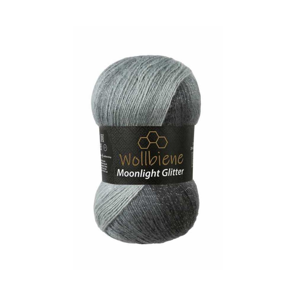 Grey, Twine/Thread/Cord, Art & School, Wollbiene, Moonlight Glitter Batik, Acrylic & Wool, Yarn, Grey & Black, 733076